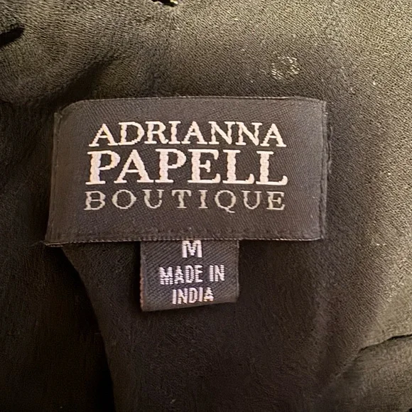 Adrianna Papell Black Sequin V-Neck Blouse - Picture 5 of 5